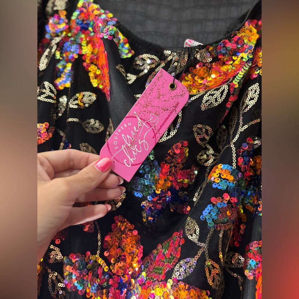 Southern Fried Chics sequin off the shoulder mini dress boutique NWT✨ - Picture 4 of 6